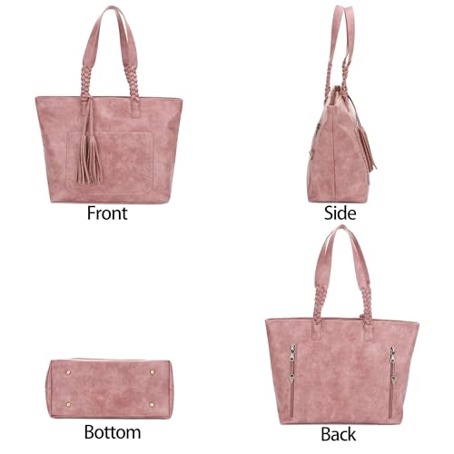Bolso Tote Helena con asas trenzadas y borlas miniatura 3