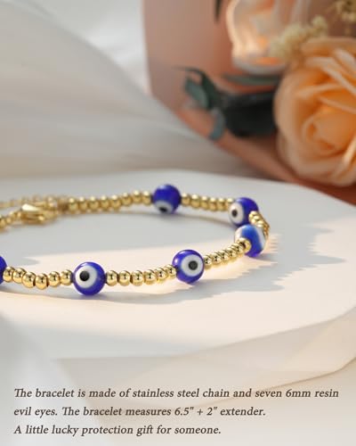 Tarsus Evil Eye Bracelets for Women, Lucky 7 Eyes Bracelet Protection Gifts for Friends Sister Daughter Wife...4