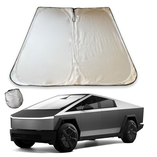 Windshield Sunshade for Tesla Cybertruck 2024 2025 Custom Fit Foldable Front Window Sun Shade UV Block Heat Insulation Protector with Storage Bag