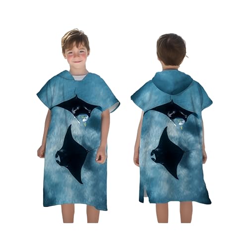 Proumhang Poncho de Surf/Baño/Piscina/Playa para Niños,Toalla de Microfibra con Capucha,Toalla de Playa con Capucha,Watersport Capucha Poncho Toallas para Niños Niñas Estilo 10 75x60cm