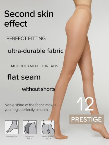 Image of Conte Classic Sheer to Waist Silky Pantyhose Prestige 12 Den