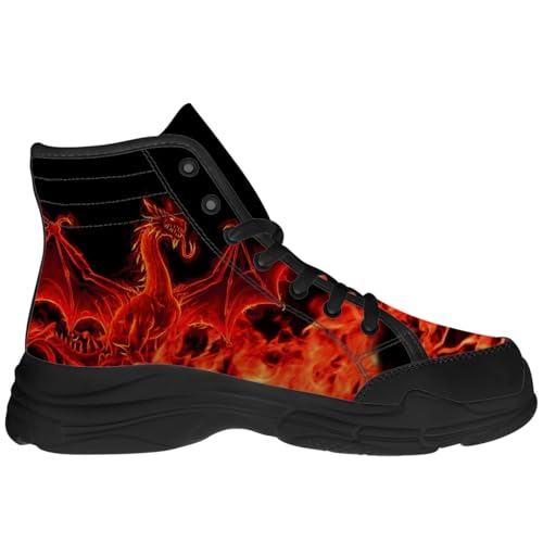 Dragon Shoes Men High Top Sneakers Black Lace-up High Tops Canvas Shoes Gifts for Him Her4