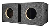 Rockville RDV65 Dual Vented 6.5' MDF Subwoofer Box Enclosure, 0.76 cu ft Per Sub, Deep Bass, 1' Face + 3/4' MDF, Black Carpet, for Car Audio