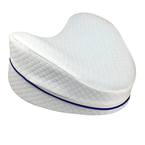 Contouring Leg and Knee Support Pillow, Heart Shaped Design Contours Perfectly to Your Knees, Foam Side Sleeping Pillow Reduces Back, Hip, Leg, and Knee Pain