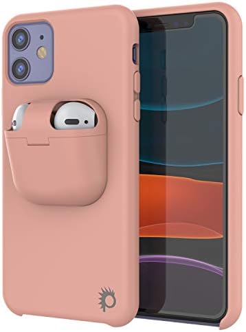 Punkcase iPhone 11 Airpods Case Holder (CenterPods Series) | Slim & Durable 2 in 1 Cover Designed for iPhone 11 (6.1") | Protects Your Phone & Stores Your AirPods Gen. 1 & 2 [Pink]