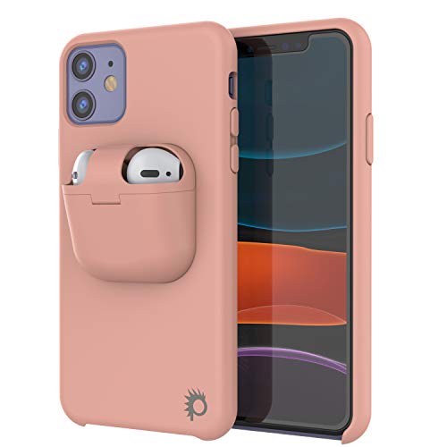 Punkcase Iphone 11 Airpods Case Holder (Centerpods Series) | Slim & Durable 2 In 1 Cover Designed For Iphone 11 (6.1") | Protects Your Phone & Stores Your Airpods Gen. 1 & 2 [Pink] #TOP6