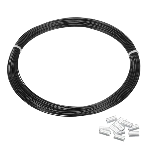 Câble en acier gainé de vinyle noir pour fil à linge et suspension