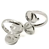 bases para anillos plata Los resultados del anillo estilo único con dos en forma de bisel blanco para cabujón de 12 mm, o camafeo photo conjunto y otras artesanías