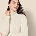 Amazon Essentials Women's Fisherman Cable Turtleneck Sweater (Available in Plus Size), Cream, Medium