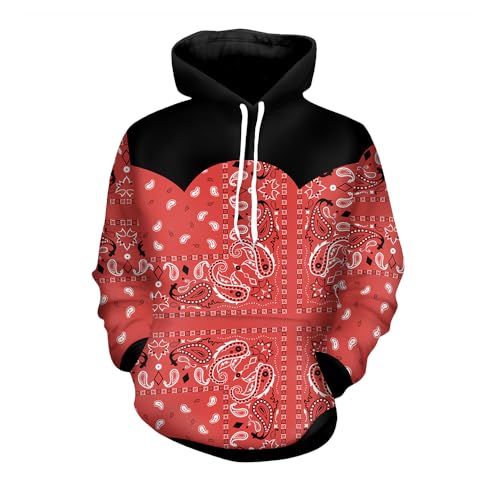 White Bandana Jacket for Men Bandanas 3D Print Hip hop Novelty Red Colorful Zipper Hoodies Women Fashion Jacket
