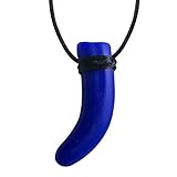 Dino Tooth Chew Necklace for Boys - Chewable Jewelry for Kids by Munchables (Blue)