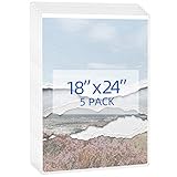5 Pack 18x24 Poster Protector Clear Rigid Print Protectors Heavy Duty Top Loader Clear Paper Sleeves for Poster Art Prints Office Documents