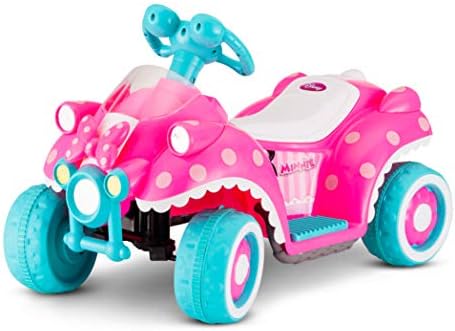 Kid Trax Toddler Disney Minnie Mouse Quad Ride-On, Kids 18-30 Months, 6V Battery and Charger Included, Max Weight 45 lbs, Hot Pink