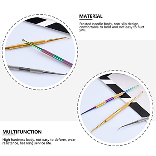 Beaupretty 6Pcs Removedor de Cravo Pimple Extractor Ferramenta Agulha Agulha Dupla Termina Nariz Fer