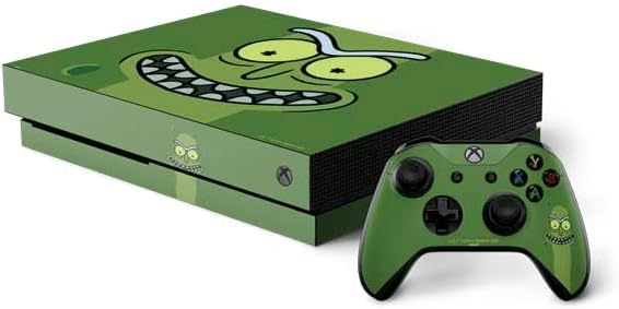 Skinit Decal Gaming Skin Compatible with Xbox One X Console and Controller Bundle - Officially Licensed Warner Bros Pickle Rick Design