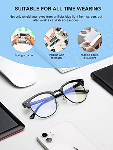 Image of NSSIW Blue Light Glasses for Women and Men, Advanced Computer Glasses, Gaming Glasses, Semi Rimless Glasses
