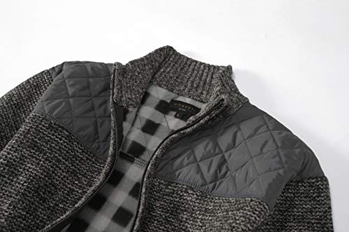 Gioberti Boy's Knitted Full Zip Cardigan Sweater With Soft Brushed Flannel Lining, Melange Charcoal, Size 7 #TOP5