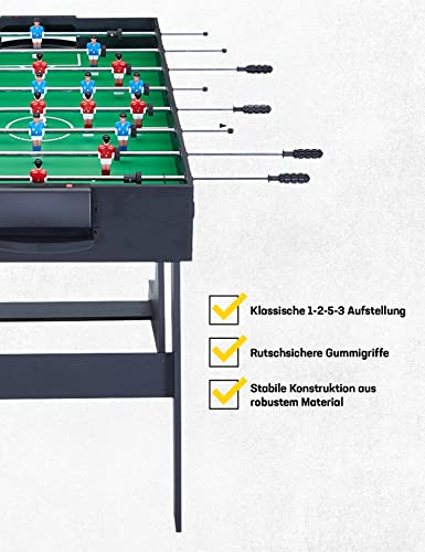 MUWO Mondial Faltbarer Fußball Tischkicker 3 Bälle inklusive. Klappbarer Indoor-Kickertisch, kompakt und leicht verstaubar. Tischfußball für Erwachsene und Kinder, in 2 Farben, 14 kg (Weiß) – Bild 6