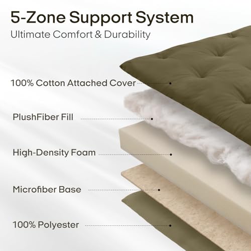 Image of ZonLi Japanese Floor Futon Mattress Twin Size 75 inchx 39 inch, 100% Cotton Cover 4 inch Thicken Tatami Mattress, Foldable Sleeping Pad, Portable Dormitory Tatami Mat, Roll Up Floor Lounger Bed for Adult