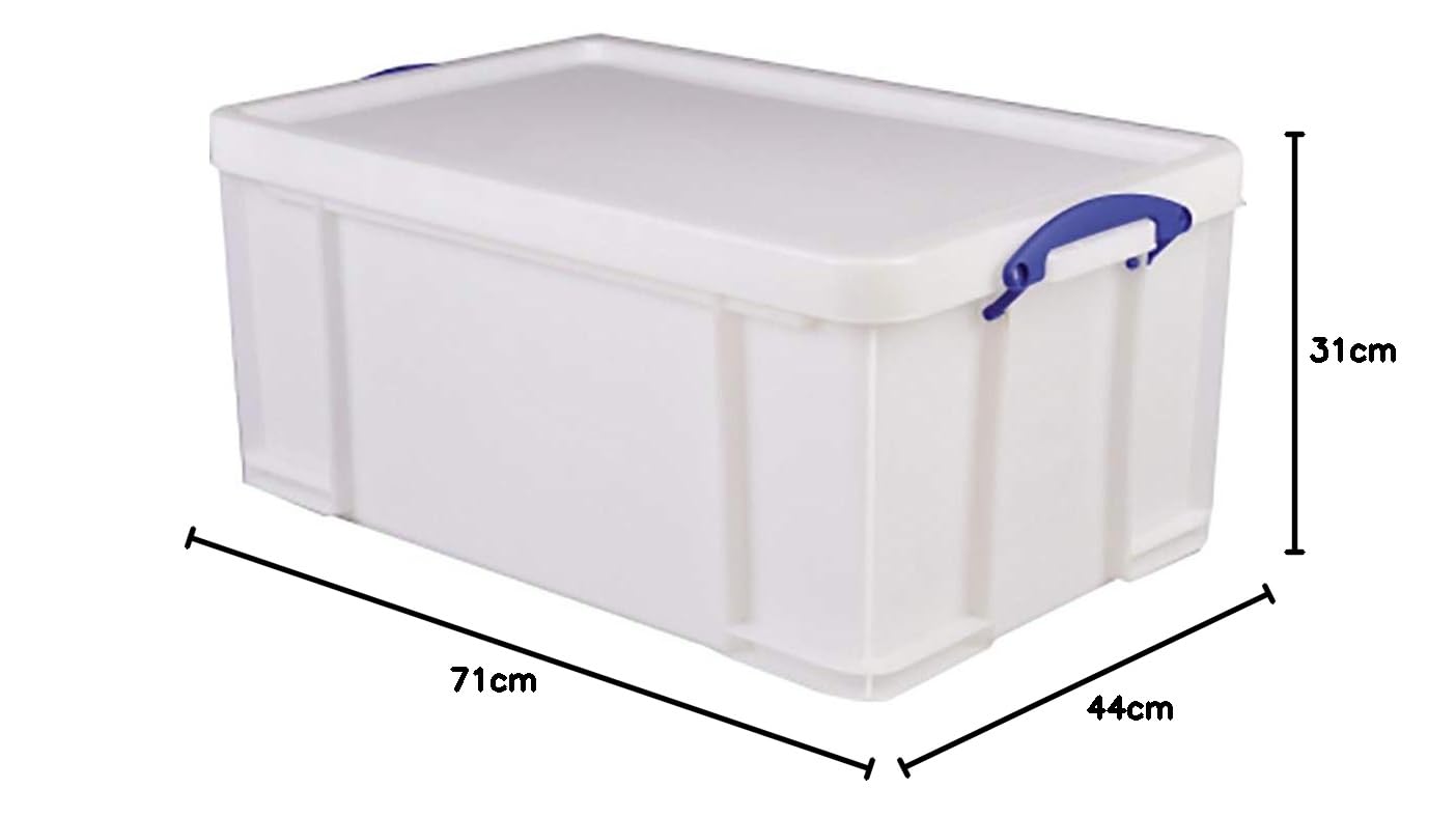 Really Useful Box Plastic Storage 64 Litre White Strong
