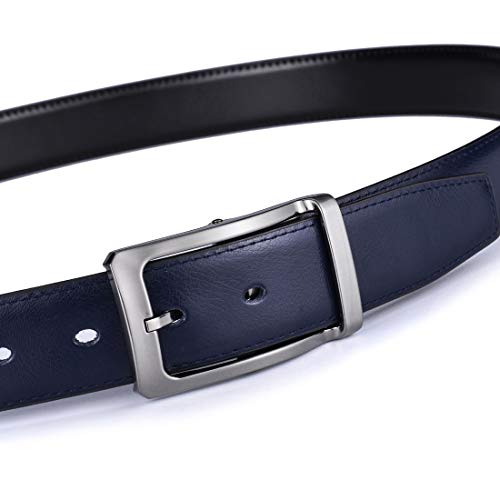 Image of Belts for Men Reversible Leather 1Piece (not 2) 1.25 inch Waist Strap Fashion Dress Buckle Beltox