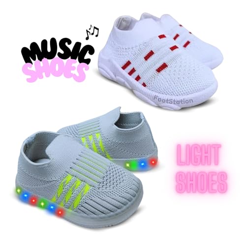 Image of Kids Trending Slip-On Shoes Combo, Pack of 2 (Light Shoe + Musical Shoe)