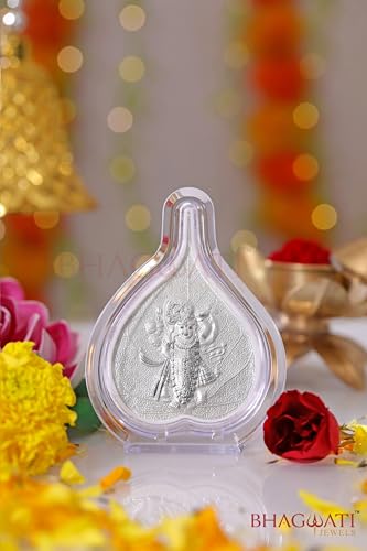 Image of 999 Pure Silver Shrinathji Paan Stand | Idol with Pooja Pan for Home Temple, Office & Hall Decor | Luxury Spiritual & Corporate Gift | Tabletop 4.25 inch x 3 inch inch