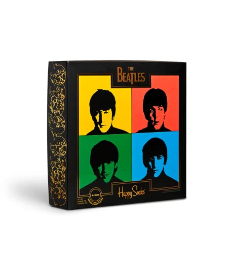 Happy Socks colorful and fun Socks, The Beatles 4-Pack Gift Set Size 9-11