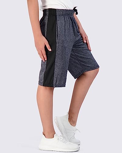 Image of Real Essentials 5 Pack: Boys' Dry Fit Basketball Shorts for Youth Kids Teens - Athletic Running Soccer Sports with Pockets