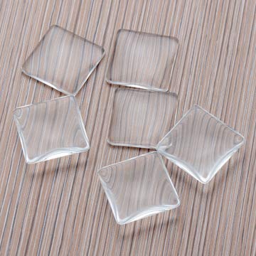 Cabochon in vetro e Resina adesiva: Cabochon in vetro trasparente ovale