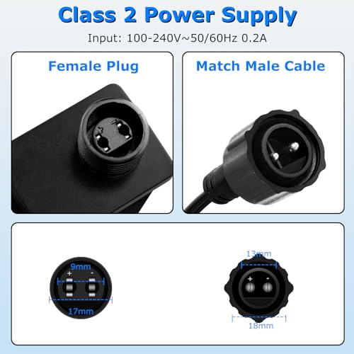 Image of 4.5V 2.7W 0.6A Class 2 Power Supply, AC to DC Low Voltage Transformer, IP44 Inflatable Power Adapter for LED Strip Lights, Christmas Decor Light, Indoor /Outdoor Use, UL Listed
