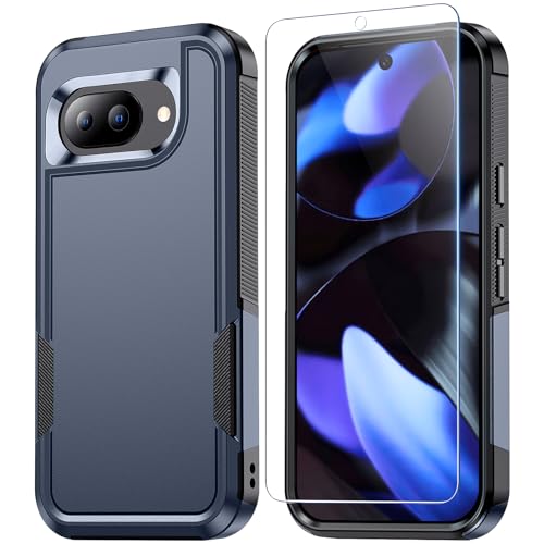 Coque Google Pixel 9A protection intégrale rigide anti-chute avec écran bleu