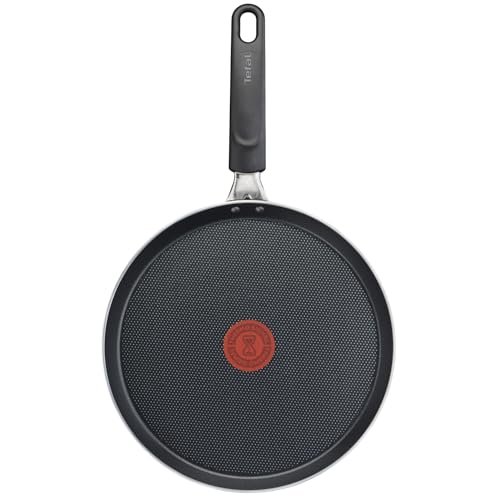 Foto von Tefal Easy Cook & Clean Crêpe-Pfanne 25 cm, Pancake Pfanne antihaftbeschichtet, Thermo-Signal bei idealer Brattemperatur, NICHT induktionsgeeignet, Pfannkuchen, Made in France, Schwarz, B5550933