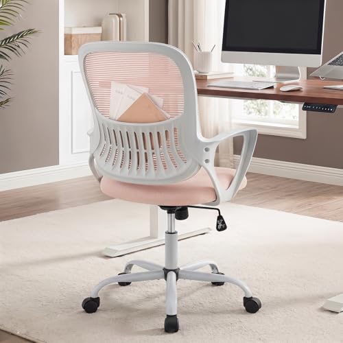 HAPPYMONT Home Office Desk Chair, Lumbar Support, Mesh Back Computer Chair