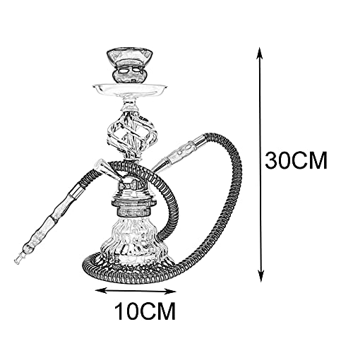 DBGA Mini Shisha Set, Klein Hookah 30 cm, mit 2 Anschlüssen inkl. Adapter Closed Chamber mit Klickgewinde + Edelstahl… – Bild 3