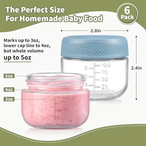 NETANY 6-Pack 4oz Glass Jars