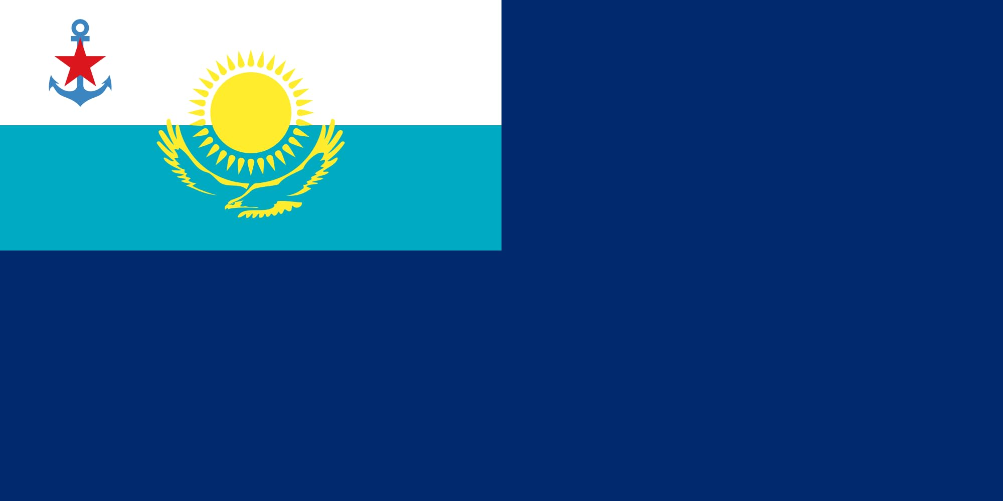 Drapeau Kazakhstan format horizontal pavillon grand format paysage