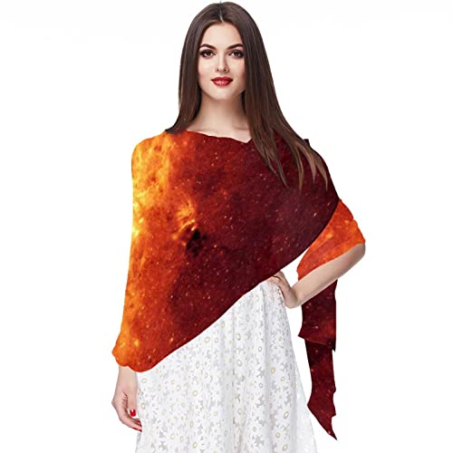 Foulard en mousseline de soie fin imprimé renard et nuages au fini rétro raffiné