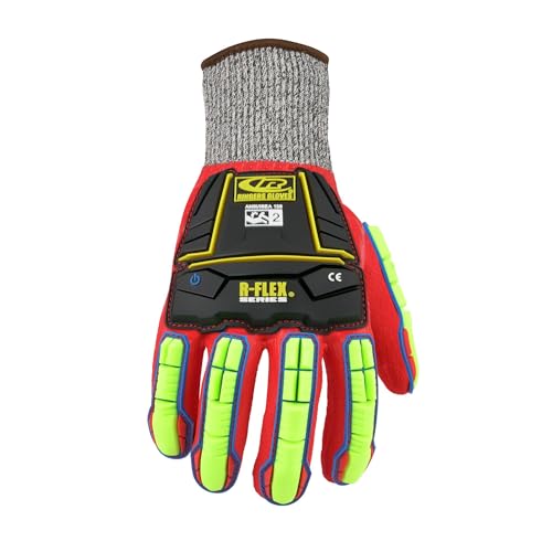 Ansell RINGERS R-068 Mechanical Protection Gloves - Size 7, Grey & Red (Pack of 1)