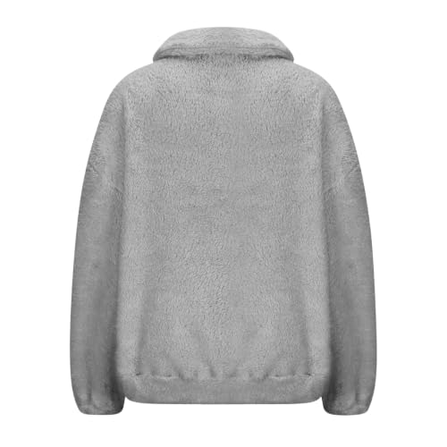 Quarter Zip Women Sweatshirt Mock Neck Fleece Pullover Teddy Sherpa Jacket - image 6