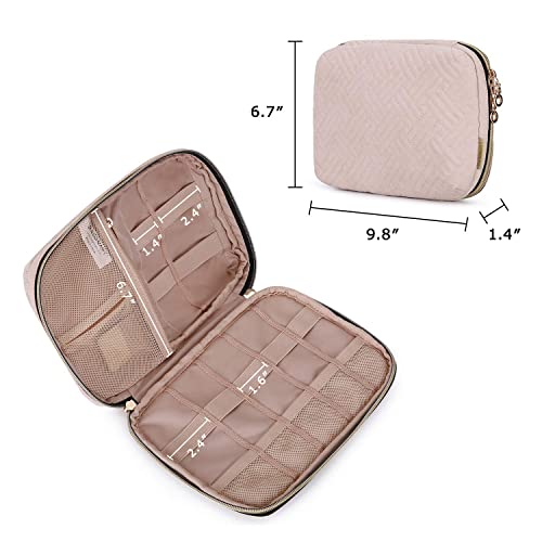 Bagsmart Electronic Organizer Small Travel Cable Organizer Bag For Hard Drives, Cables, Charger, Phone, Usb, Sd Card, Soft Pink #TOP5