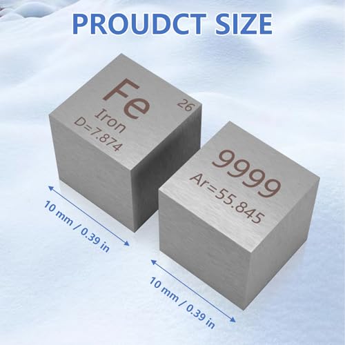 Stpctou ST-FE-10MM Iron Cube 10Mm 99.99% Metal Cubes For Element Collections Lab Experiment Material Hobbies Simple Substance Block Display Diy thumb #1