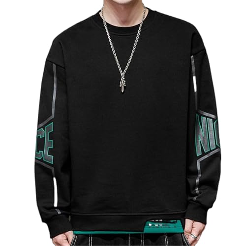 Sweat-shirt col rond homme haut de sport pour l'hiver au design sobre