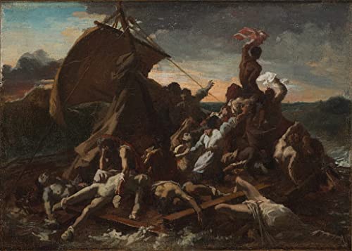 Cuadro de lienzo de La Balsa de la Medusa, arte clásico de gran acabado, 60x90cm