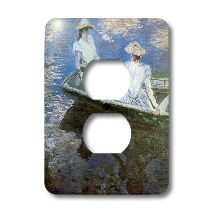 Monet Rameur Boat plaque double déco salon impressionniste 3dRose - 2