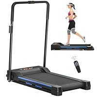 HOMCOM Folding Treadmill Walking Pad, 2 in 1 Treadmill Walking Machine, with Remote Control and LCD Display, 1-6km/h for Home Gym Office, Blue