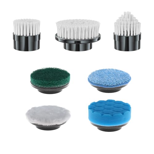 Image of Electric Spin Scrubber Replacement Brush Heads, 7 Pcs Set Suitable for Cordless Power Scrubber, for Bathroom, Kitchen,
