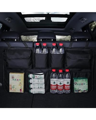 Sac en maille élastique universel noir pour organiser le coffre de voiture