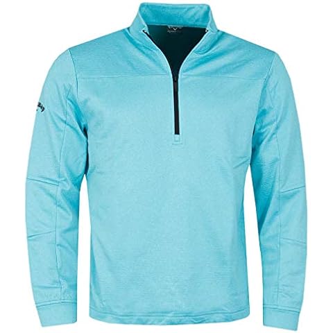 Callaway Herren Golf 1/4 Reißverschluss Waffel-Fleece Ägyptische Blau Pullover Sweater, Blue Curacao Heather, 3XL Cover