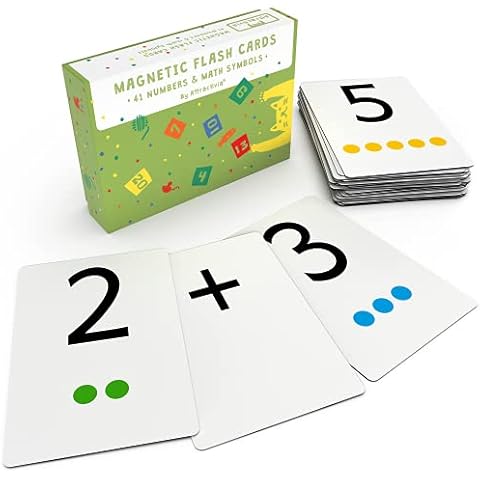 Attractivia Magnetic Number Flash Cards - Large 0-25 Math Cards, Early Addition and Subtraction, Multiplication, Division and Symbols, for Classroom Teachers, Homeschool, Toddlers, Kids and Adults Cover
